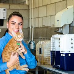 Jaimee Radke with a kitten